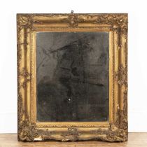 Gilt plaster wall mirror 19th Century, with a later glass, 76cm wide x 89cm high In need of