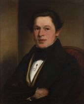 19th Century English school 'Portrait of a gentleman', oil on canvas, unsigned, 59.5cm x 49cm