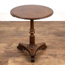 Mahogany lamp table early 19th Century, with a turned and fluted column and triform base, 48cm