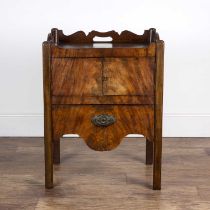 Mahogany pot cupboard or bedside table George III, with a tray top, 58cm wide x 42.5cm deep x 79cm