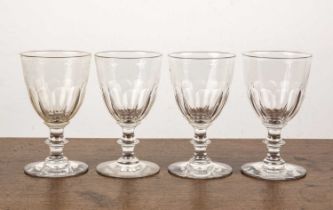 Set of four glass rummers late 18th/early 19th Century, 17cm high (4) All with overall wear, marks