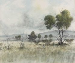 Lance Chadd Tjyllyungoo (Australian, b. 1954) Untitled: Landscape with Hills and Trees, watercolour,