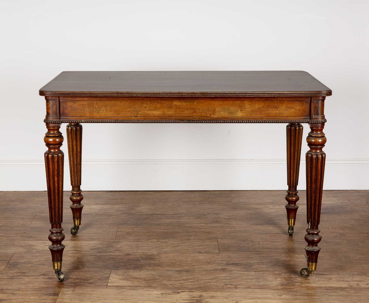 Gillows style mahogany desk or table 19th Century, with large double-sided single drawer, with - Image 2 of 5