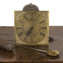 John Washbourne Senior of Gloucester (1707-1729) brass wall clock early 18th Century, hook and