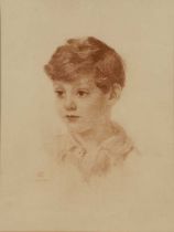 Early 20th Century School Pencil study of a boy, monogrammed and dated November 1923, 27cm x 20cm