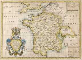 Edward Wells (1667-1727) 'A New Map of France', dedicated to William Duke of Gloucester, 1701,