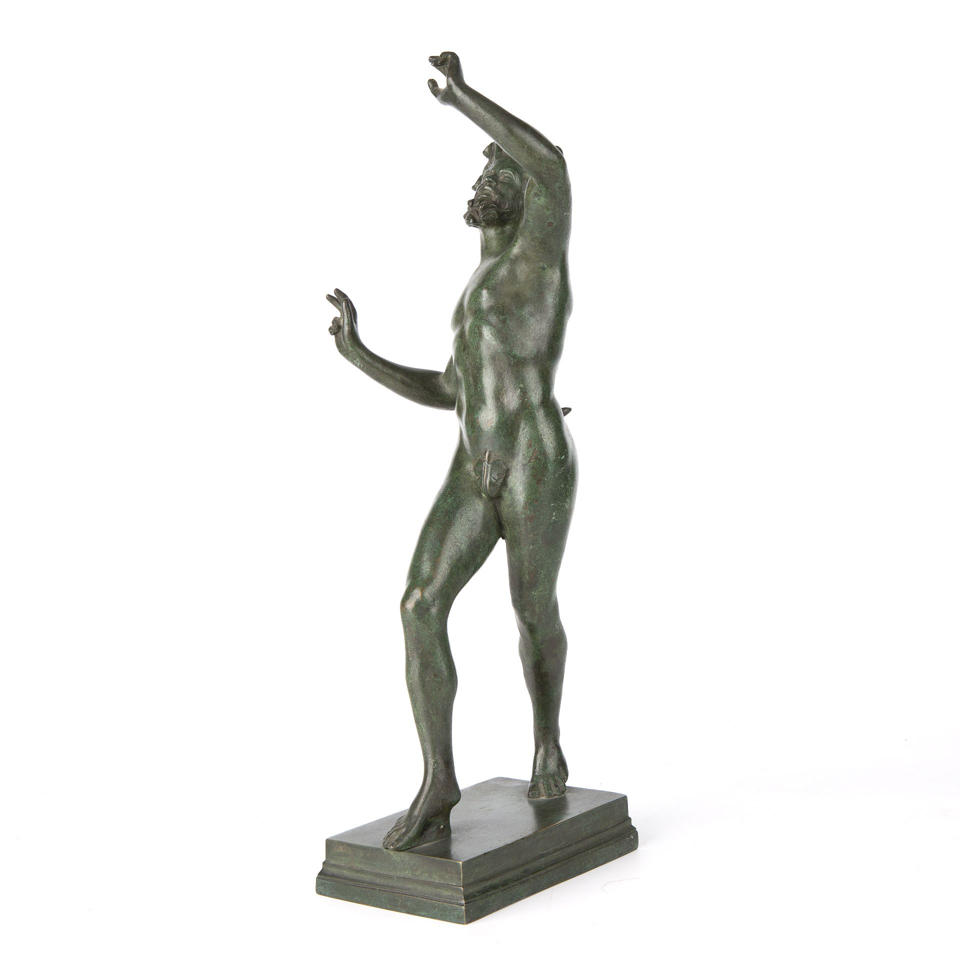 A 20th century bronze faun 13cm wide 34cm high - Bild 2 aus 5