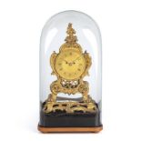 A 19th century ormolu table or mantle clock, the engine turned Roman dial signed John Peterkin,