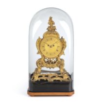 A 19th century ormolu table or mantle clock, the engine turned Roman dial signed John Peterkin,