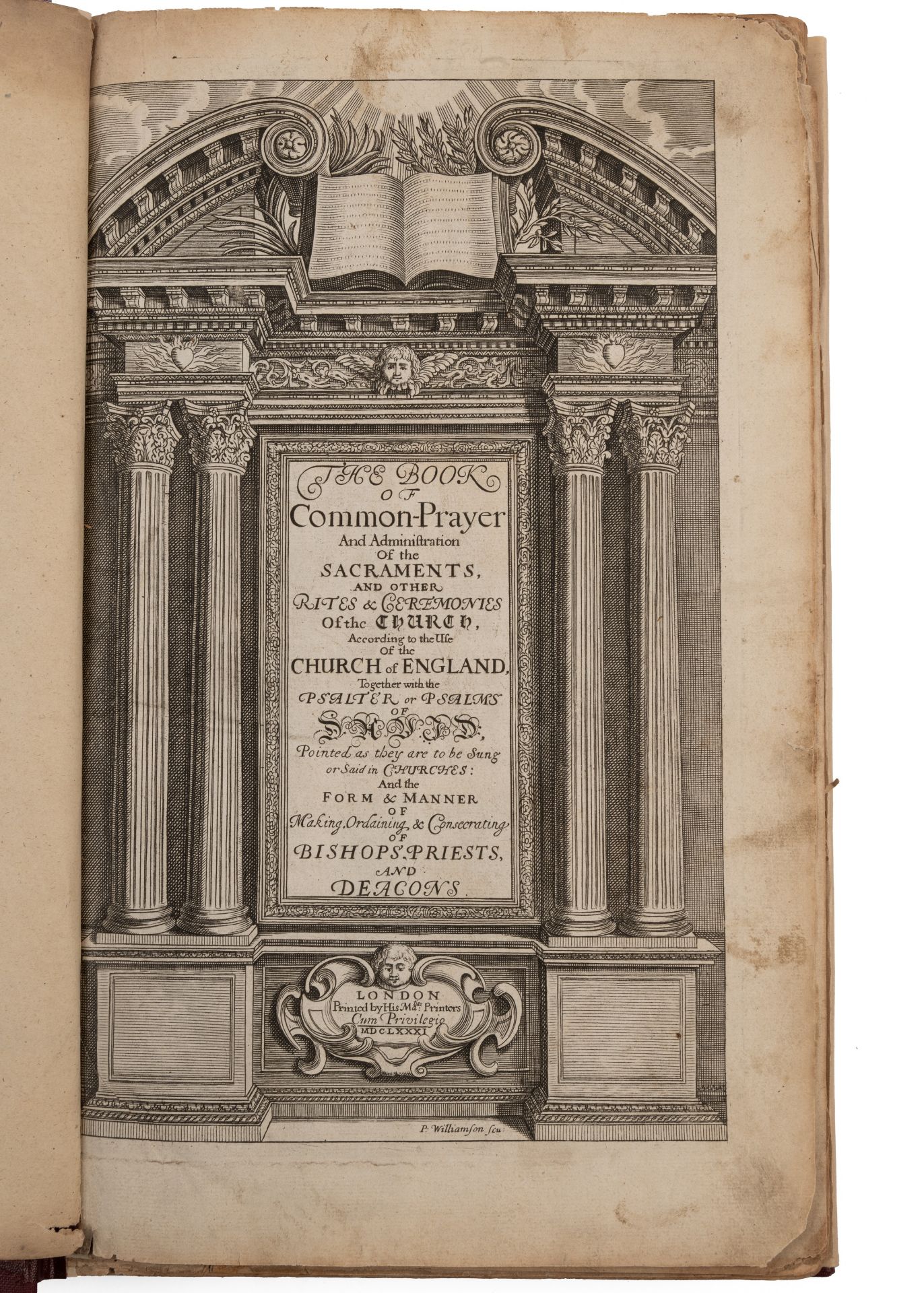 A 17th century Book of Common Prayer. His Majestie's Printers, London 1691 with engraved title page,