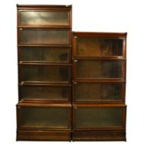 Two mahogany Globe Wernicke bookcases, a six section 87cm wide 37cm deep 218cm high and a four