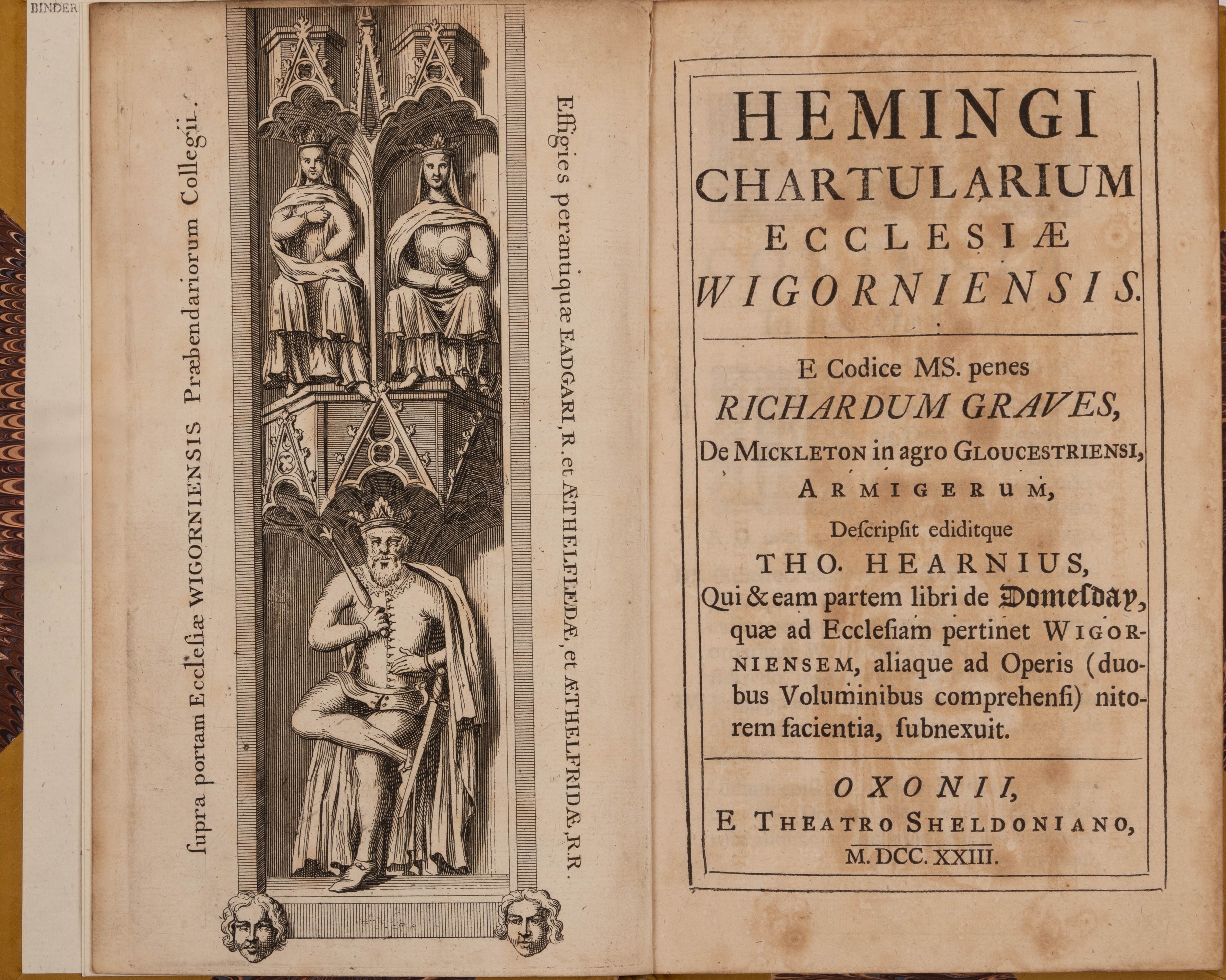 Hemingi Chartularium Ecclesiae Wigorniensis (Heming's Cartulary). Thomas Hearn Ed. Sheldonian, - Image 3 of 3