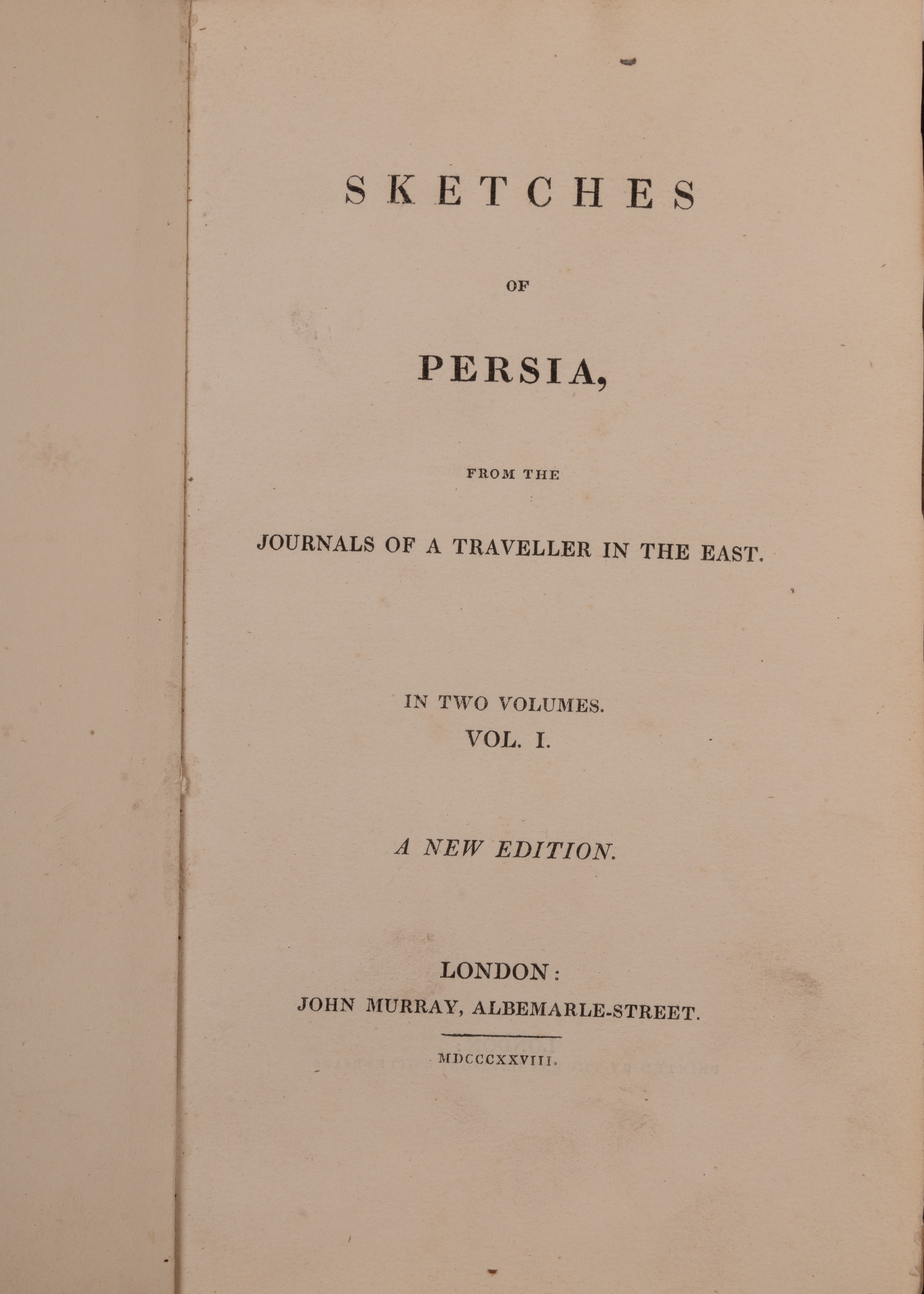 Anon. 'Sketches of Persia from the Journals of a Traveller in the East'. 2 vols. New Ed. John - Image 2 of 2