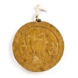 A Victorian wax relief 'Great Seal Of The Realm' 16cm diameter. Marks and damages.