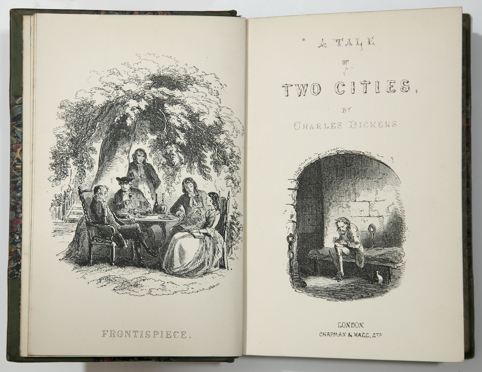 Dickens (Charles). Works Thereof in fourteen vols. Chapman and Hall c1890. Half green calf and - Bild 2 aus 2