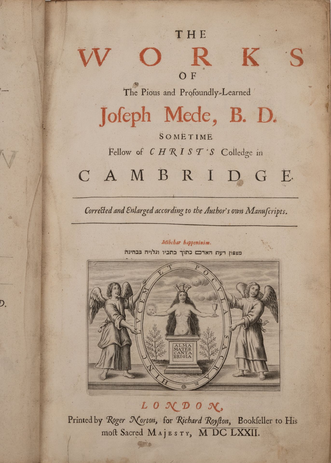 Mede (Joseph) Fellow of Christ's Colledge in Cambridge. The Works (thereof). 3rd Edition. Roger - Bild 3 aus 3