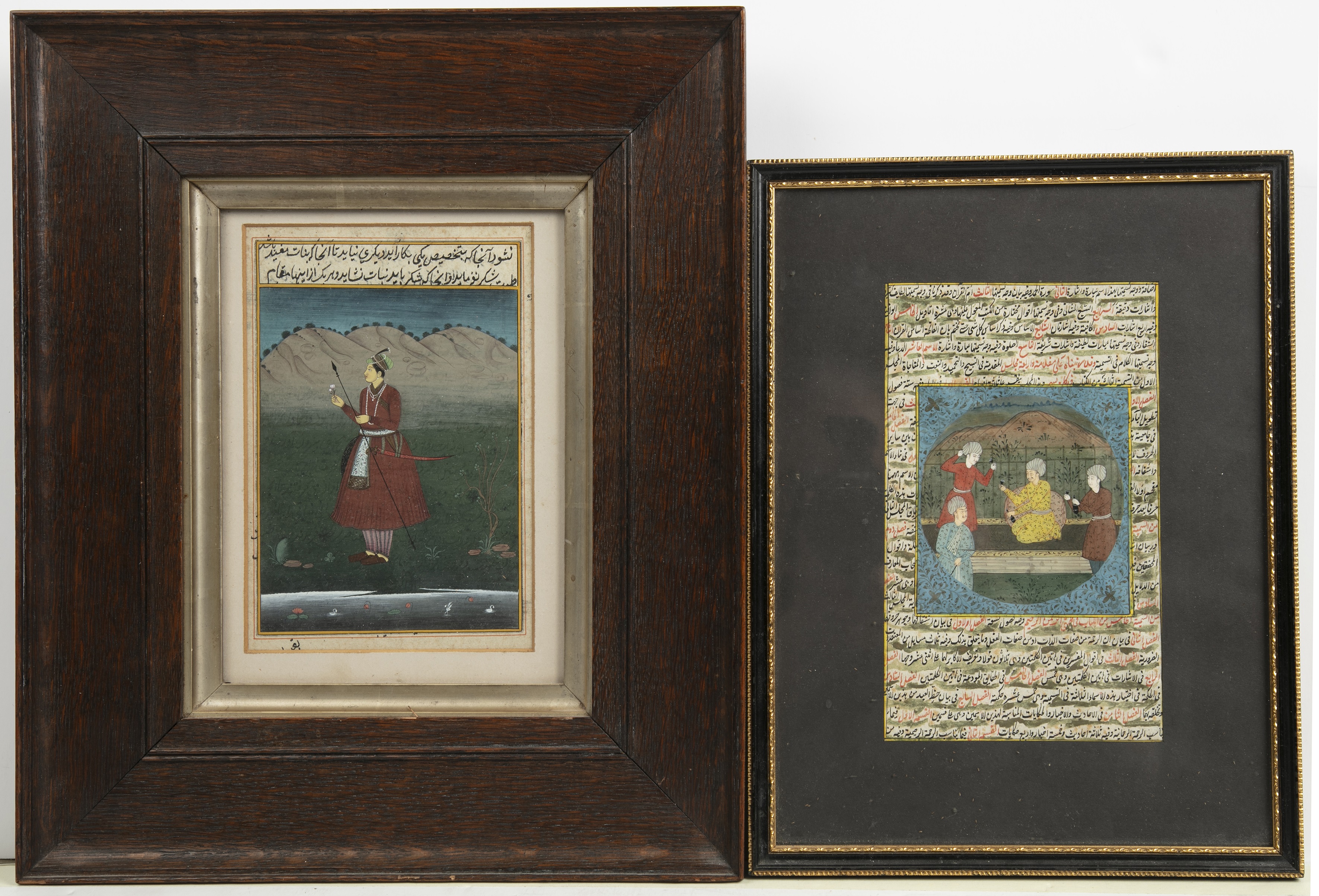 Two late 19th/ early 20th century Indian miniature paintings each 13cm x 20cm - Image 2 of 3