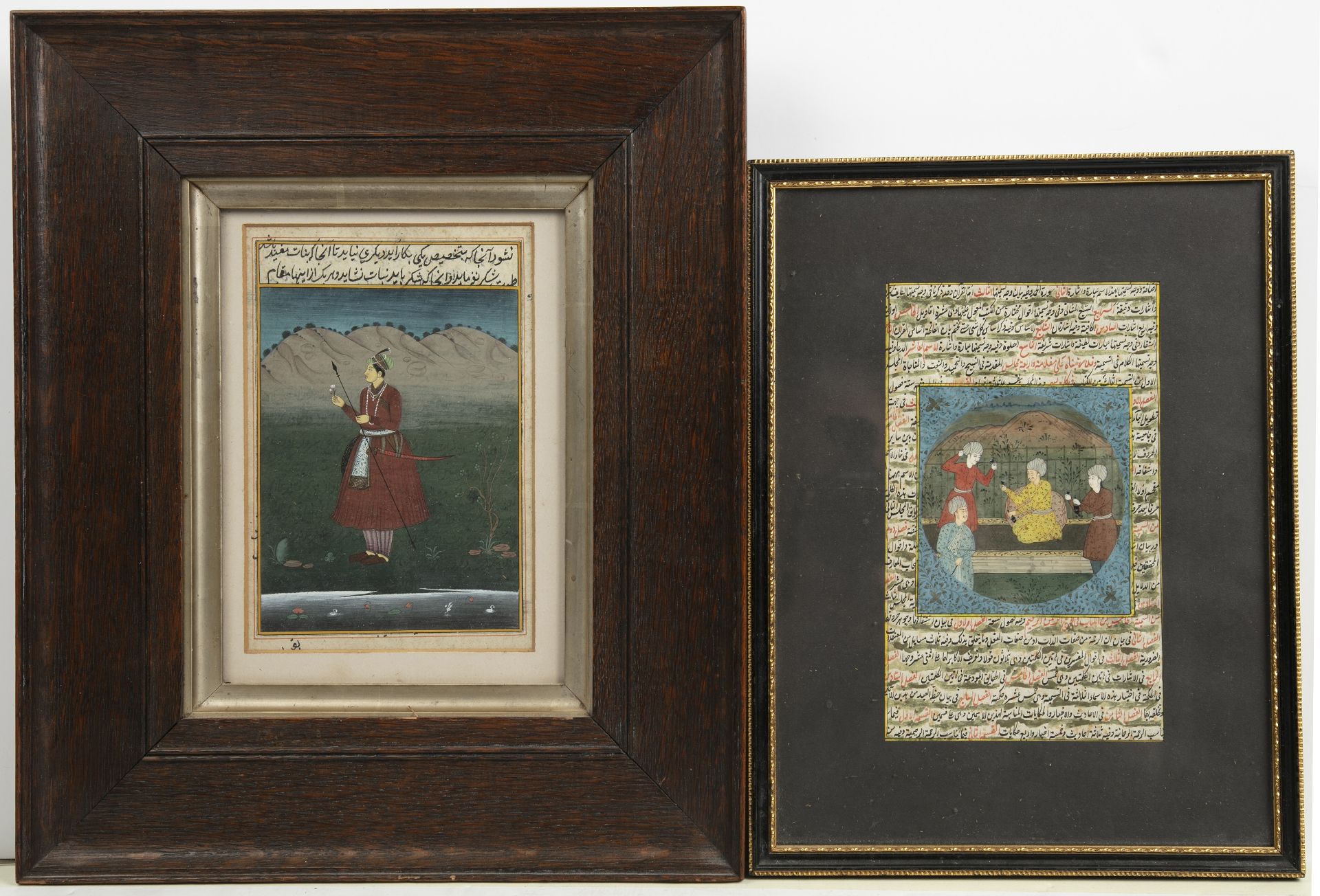 Two late 19th/ early 20th century Indian miniature paintings each 13cm x 20cm - Bild 2 aus 3