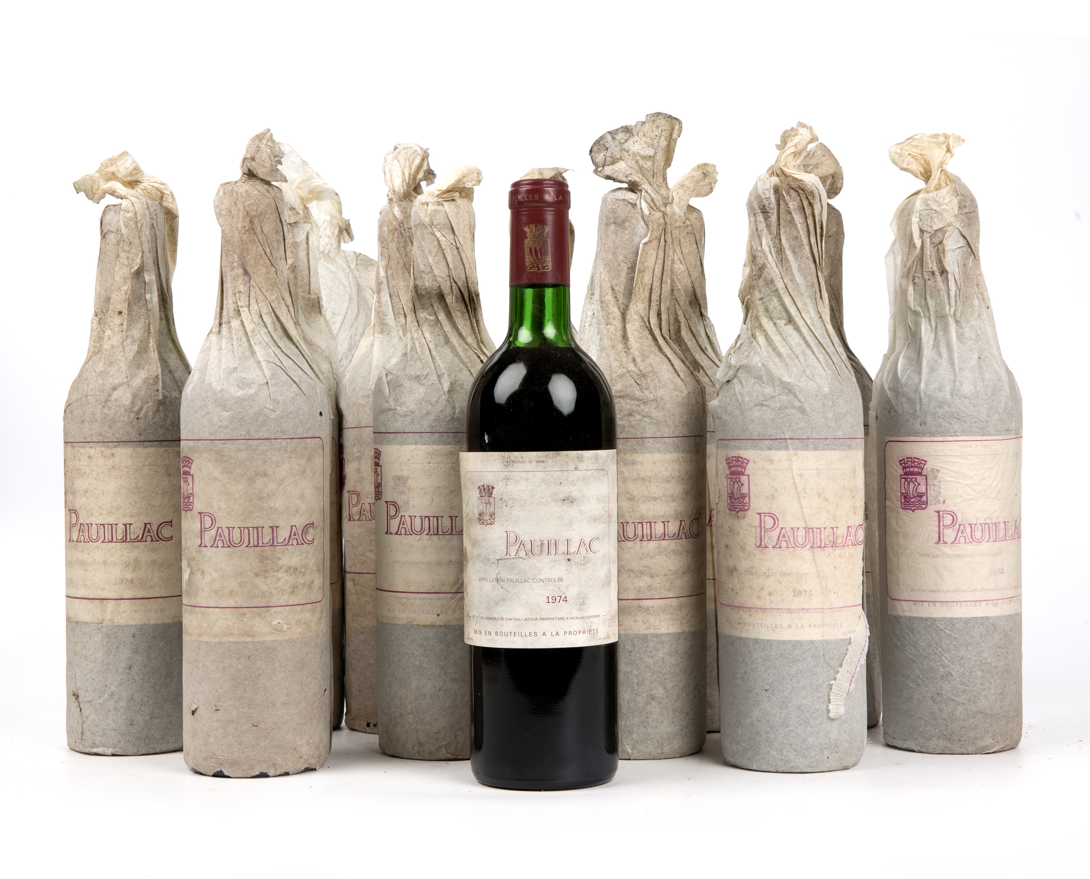 Twelve bottles of 1974 Pauillac, France