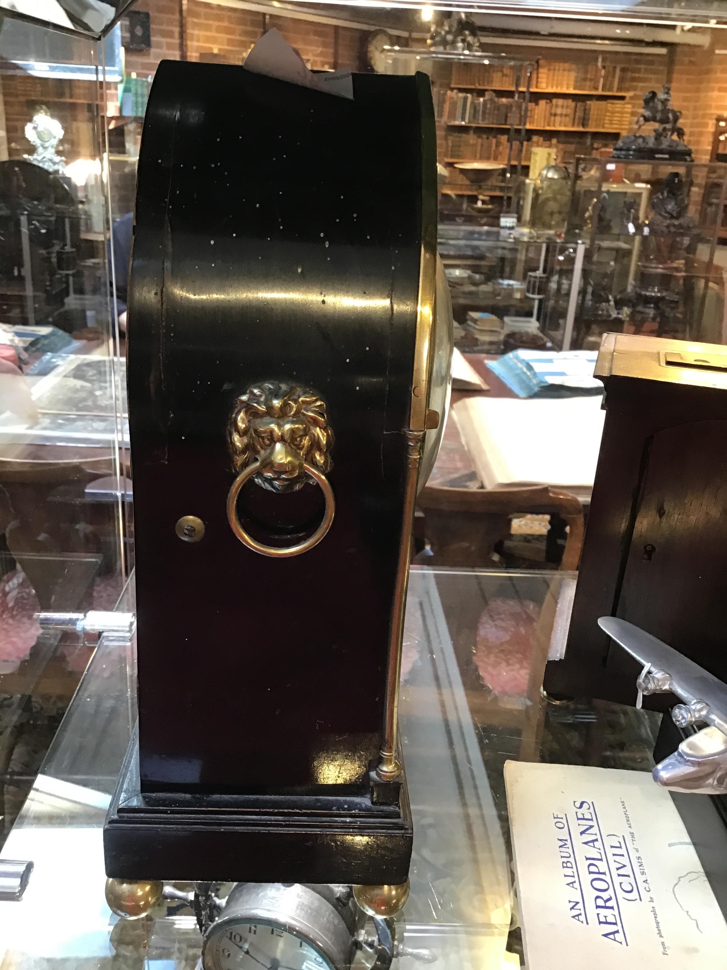 A mid 19th century ebonised mantle clock with brass decoration, the enamelled dial, signed W Terry - Image 12 of 15