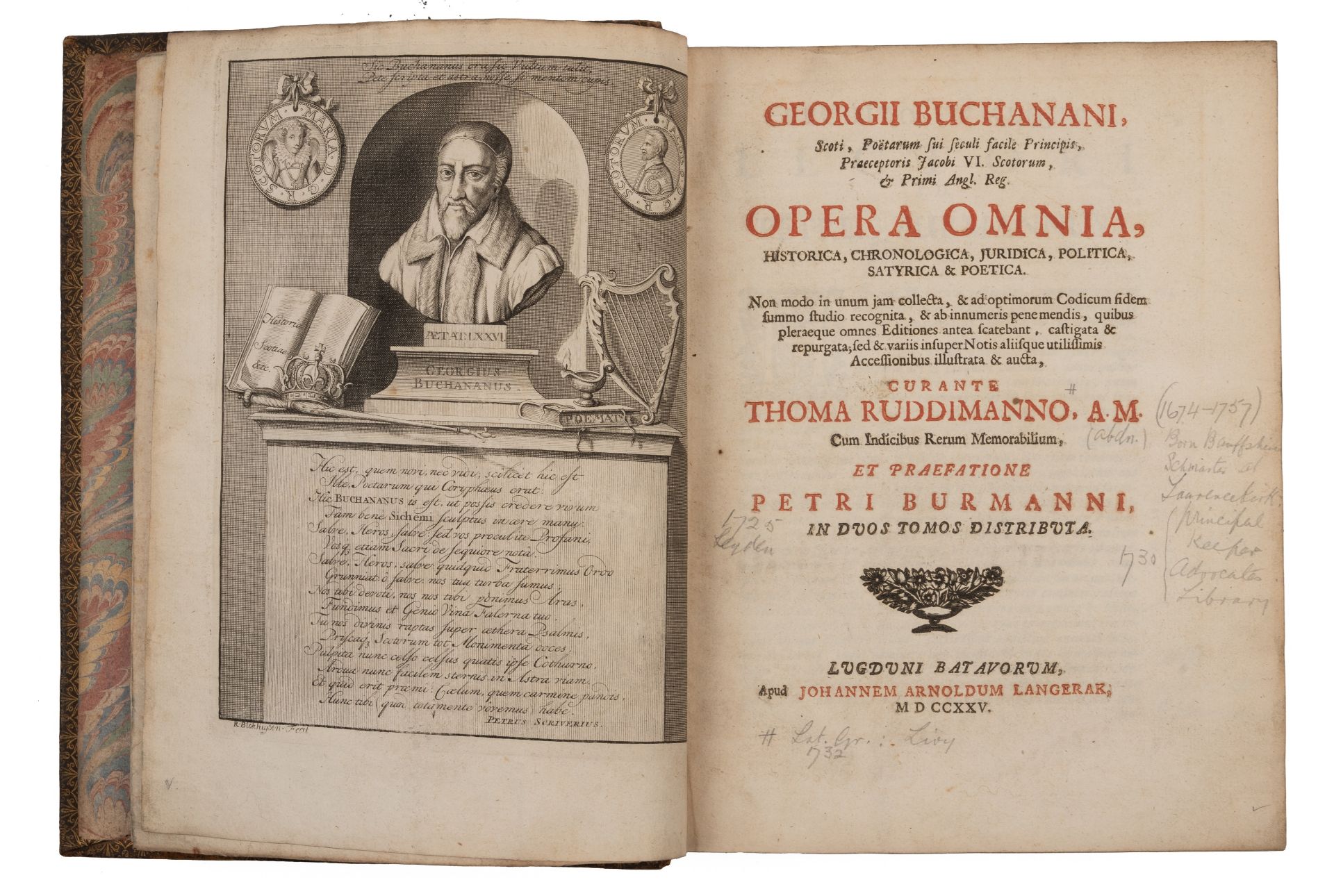 Buchanan (George) Scottish Humanist and Historian (1506-1582). Ruddimann (Thomas) Scottish - Bild 2 aus 2