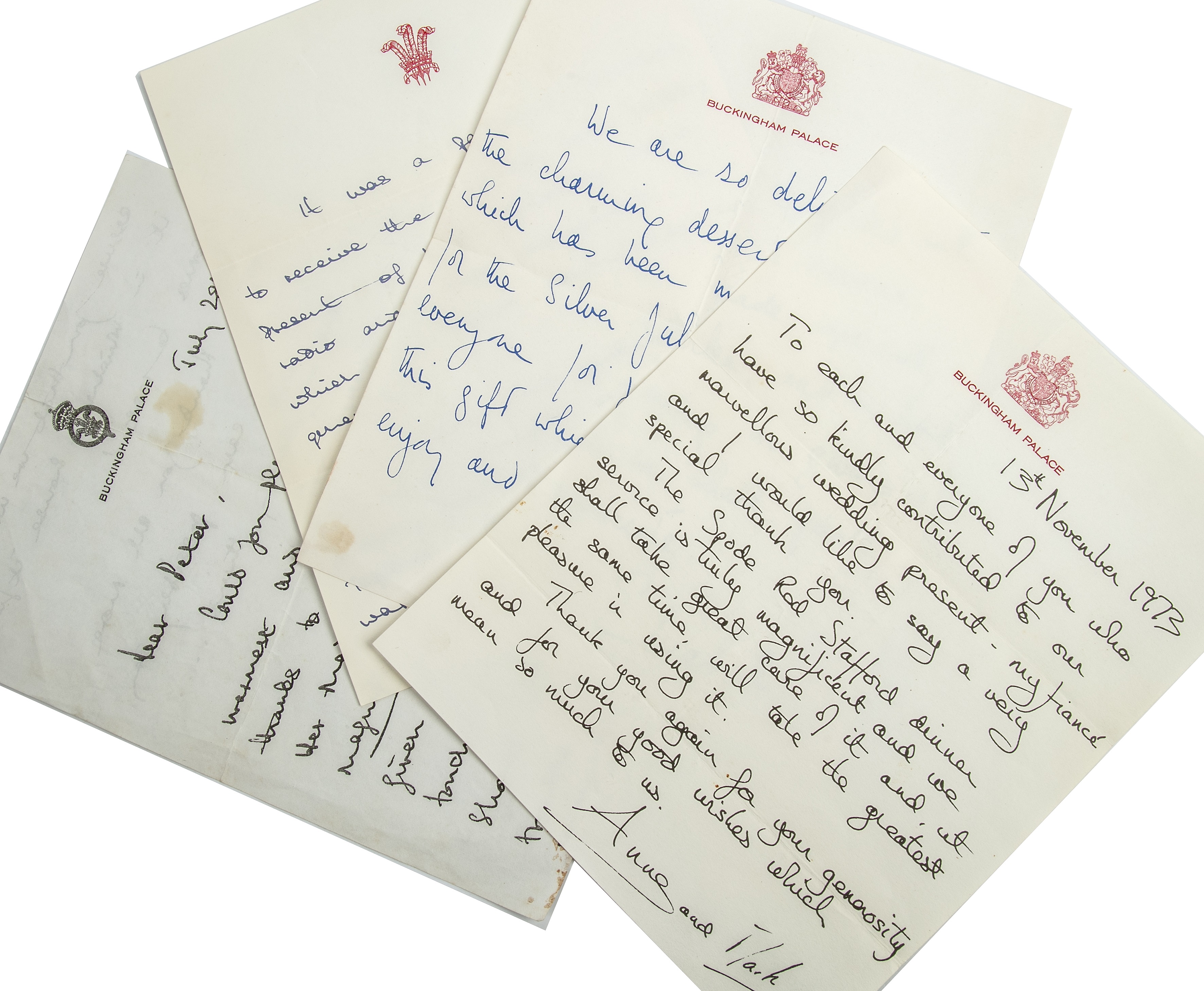 Four 1970/80s Royal letter, one signed by Queen Elizabeth II, Two signed by Prince Charles and one - Image 2 of 3