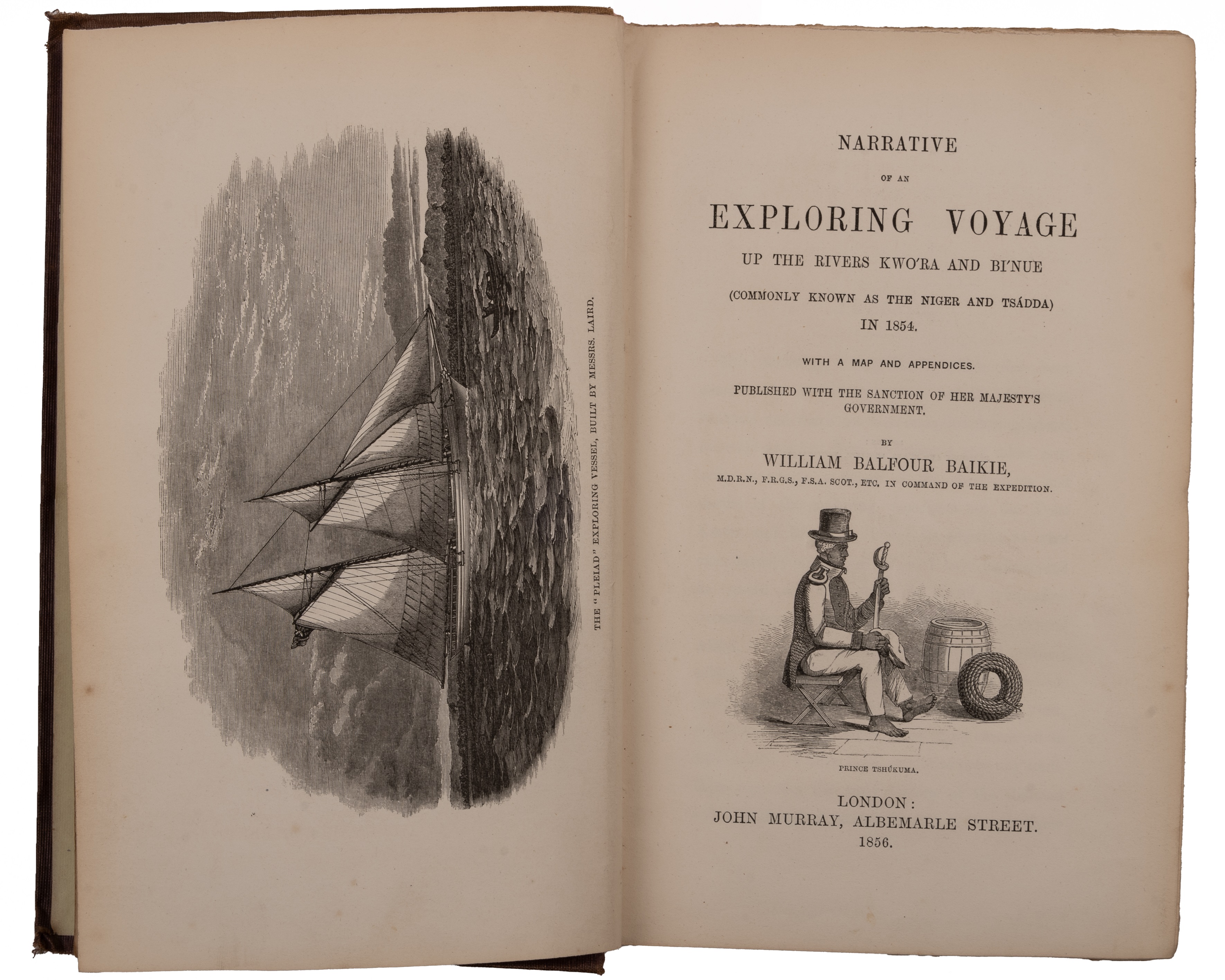Baike (William Balfour) 'Narrative of an Exploring Voyage up the rivers Kwóra and Binue in 1854'. - Bild 2 aus 3