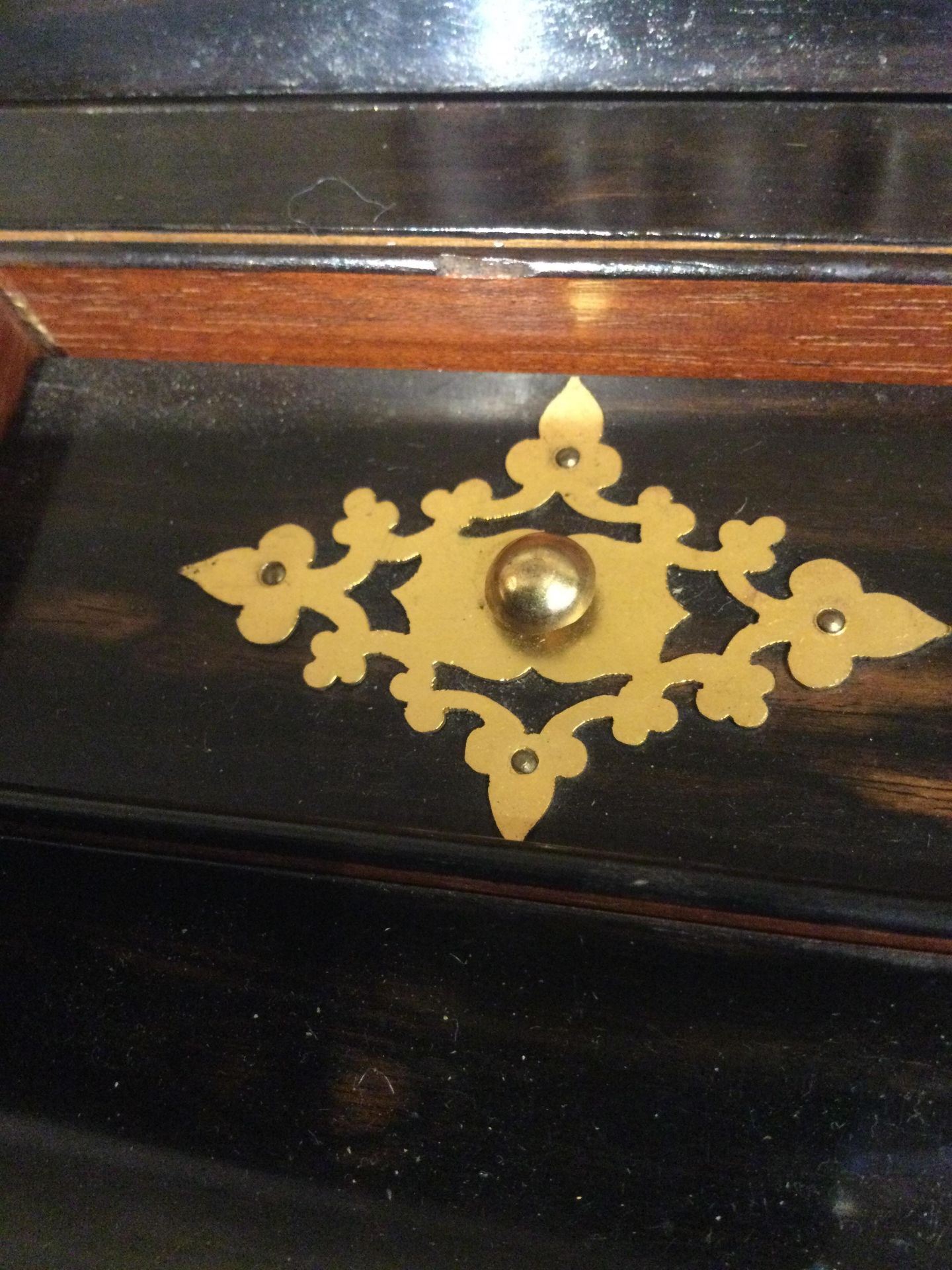 A 19th century Scottish walnut writing slope with gilt mounts by E Pritty Glasgow 35cm wide 25cm - Image 21 of 24