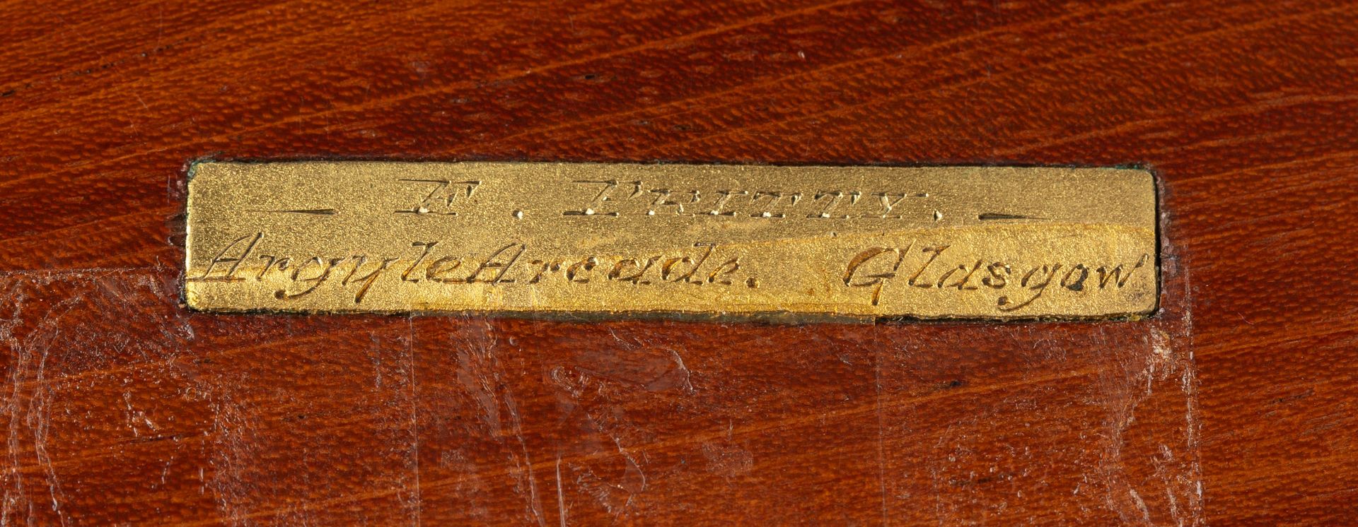A 19th century Scottish walnut writing slope with gilt mounts by E Pritty Glasgow 35cm wide 25cm - Image 5 of 24