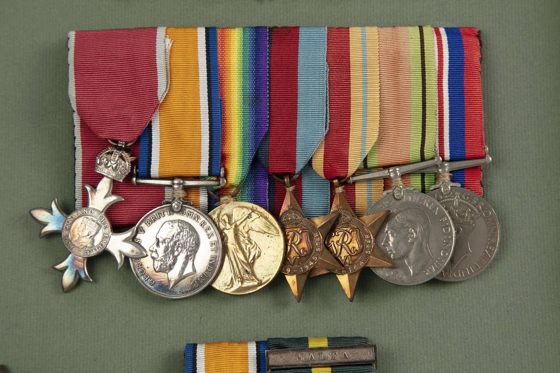 WWI and WWII campaign medals awarded to Captain R Ingham to include an MBE and miniatures,