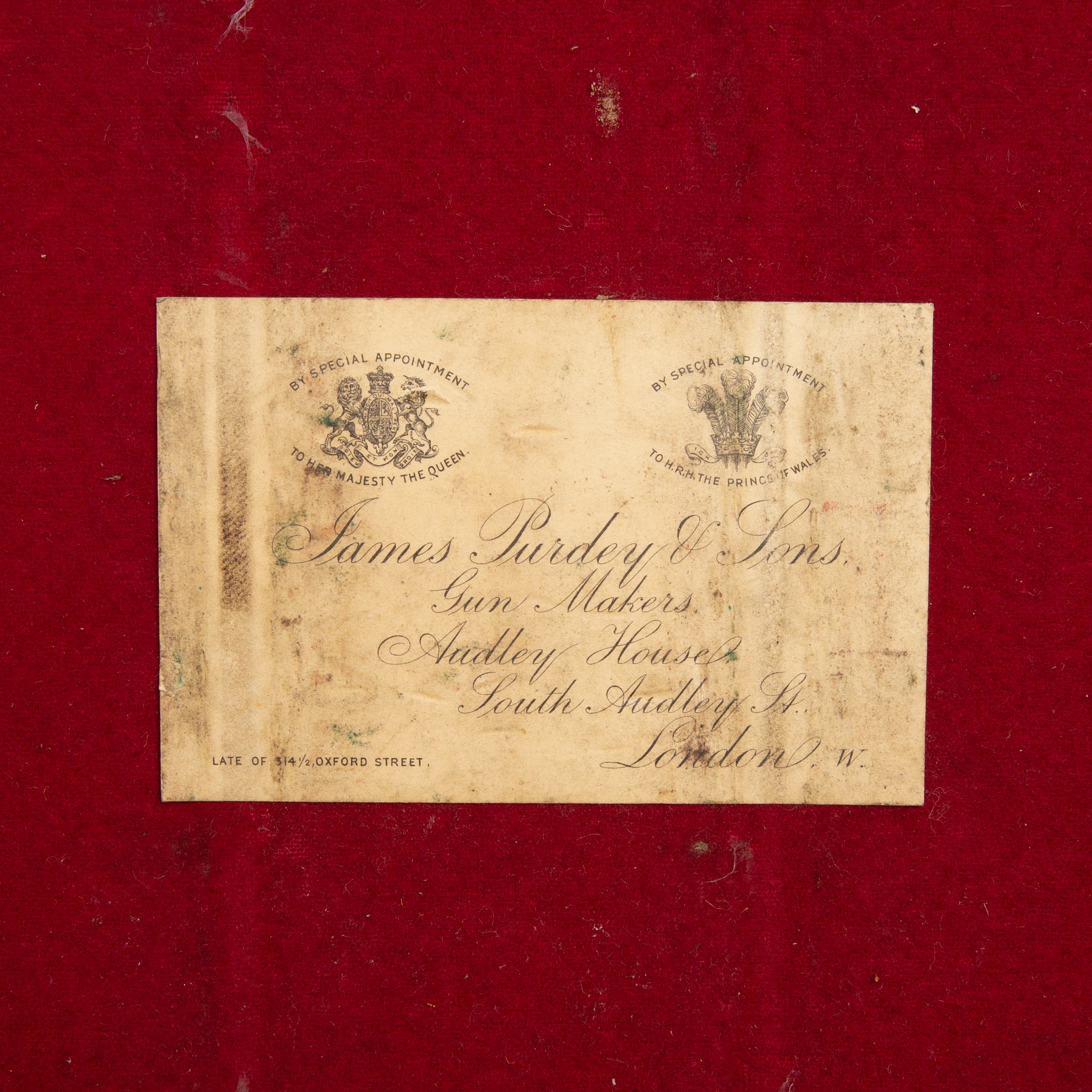 A Victorian leather cartridge case with a James Purdey and Sons label, 39cm x 23cm - Image 2 of 3