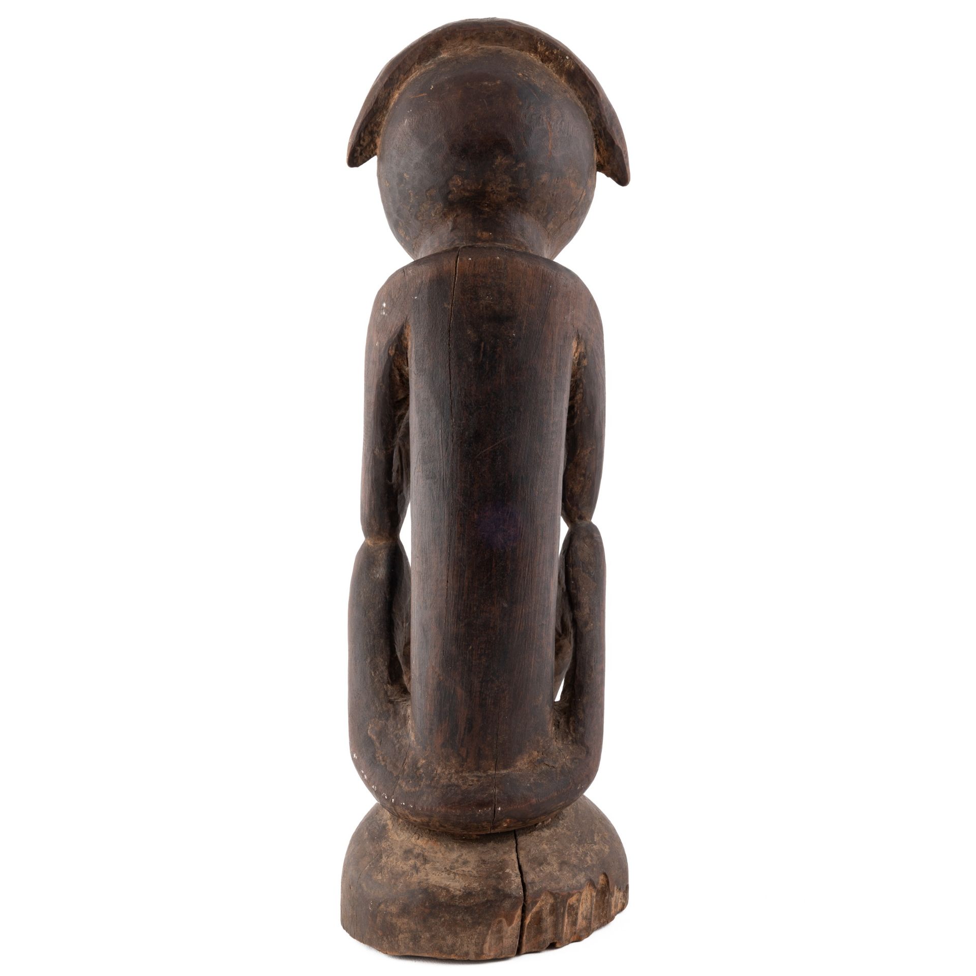 An African carved tribal seated figure 12cm wide 33cm high - Bild 3 aus 5