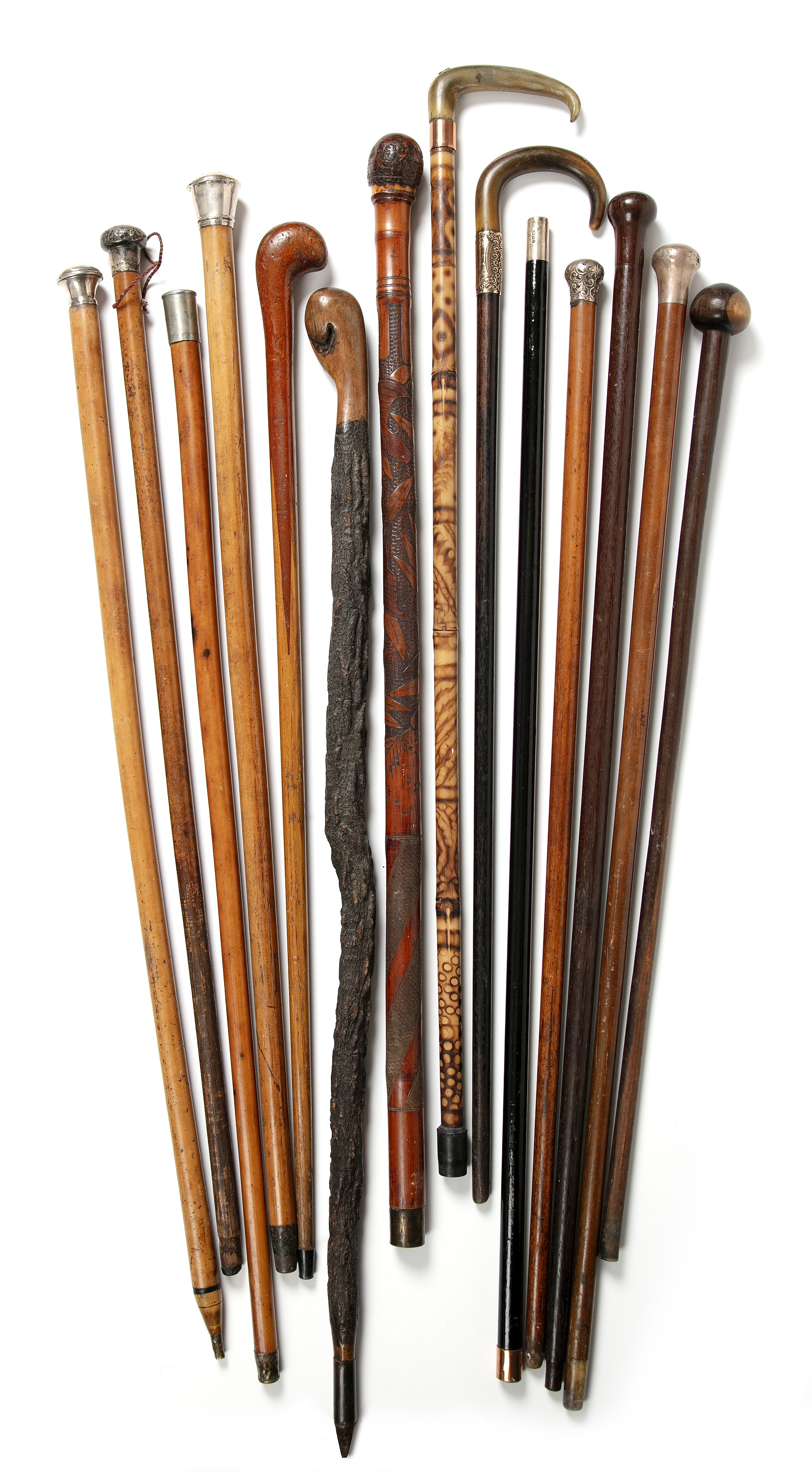 A collection of fourteen 19th century and later walking canes. - Bild 2 aus 2