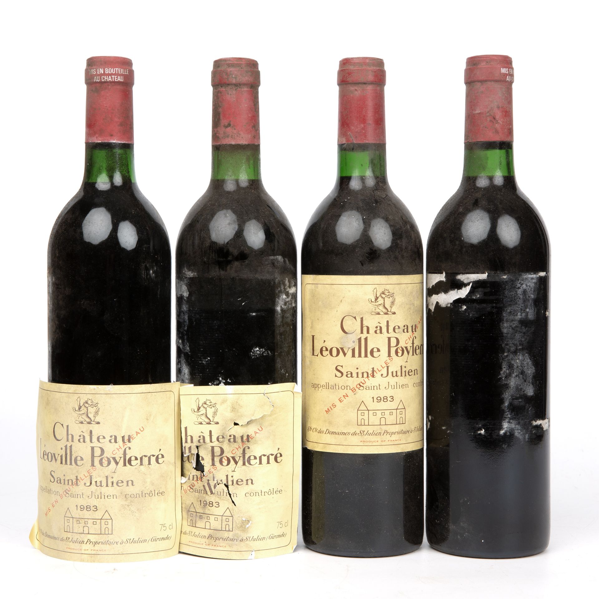 Four bottles of 1983 Chateau Leoville Poyferre, Saint-Julien, France (4) The wine has all been store