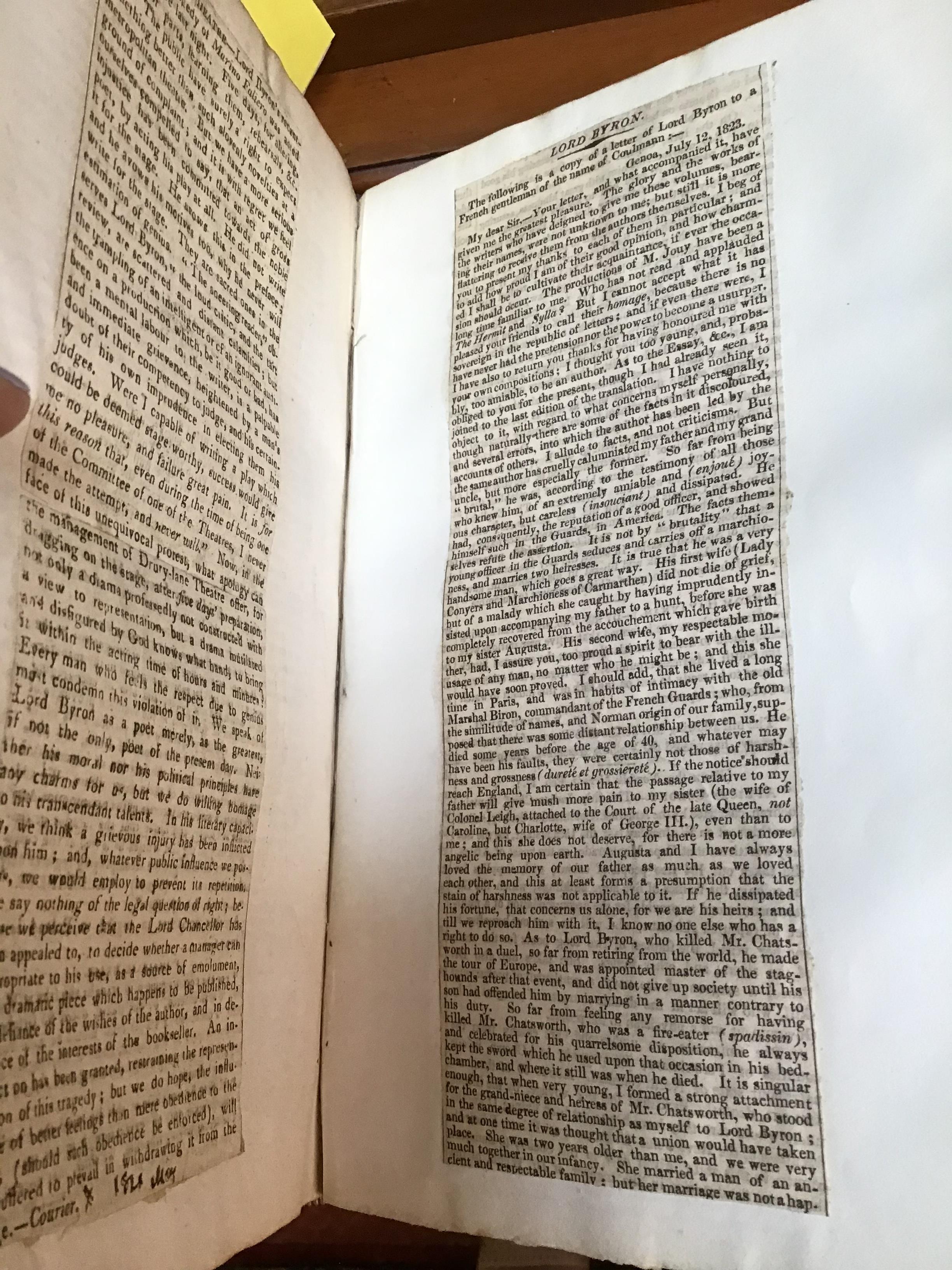 Byron (Lord George) 'Byronia' 3 vols. c1820 with pasted in cutting and illustrations, original - Bild 14 aus 22