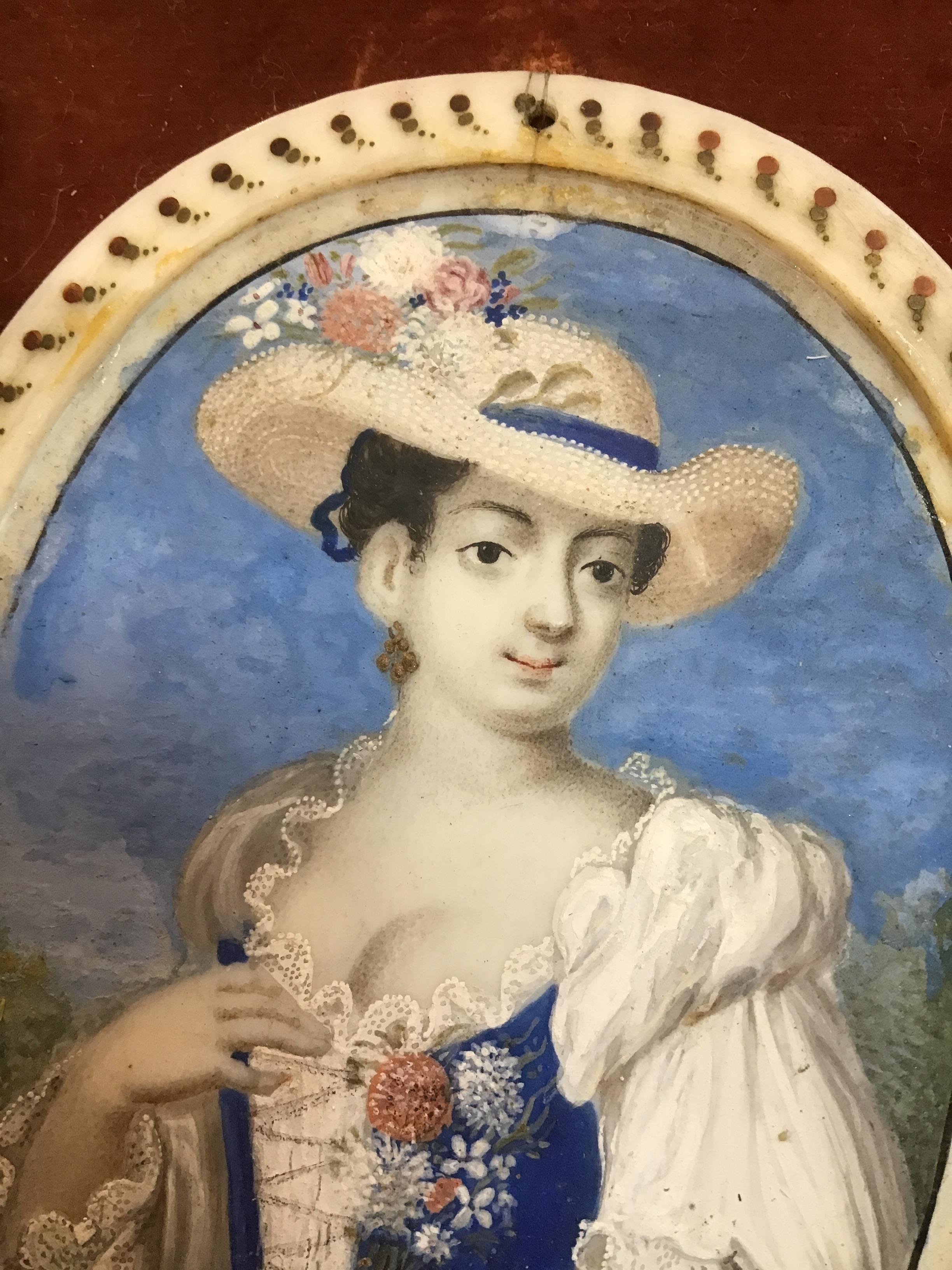 Follower of Rosalba Carriera (1673-1757) miniature portrait of a girl in a blue dress, painted on - Image 12 of 32