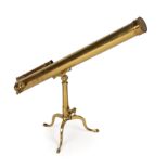 An early 20th century brass refracting telescope by Watson and sons 95cm in length with its original