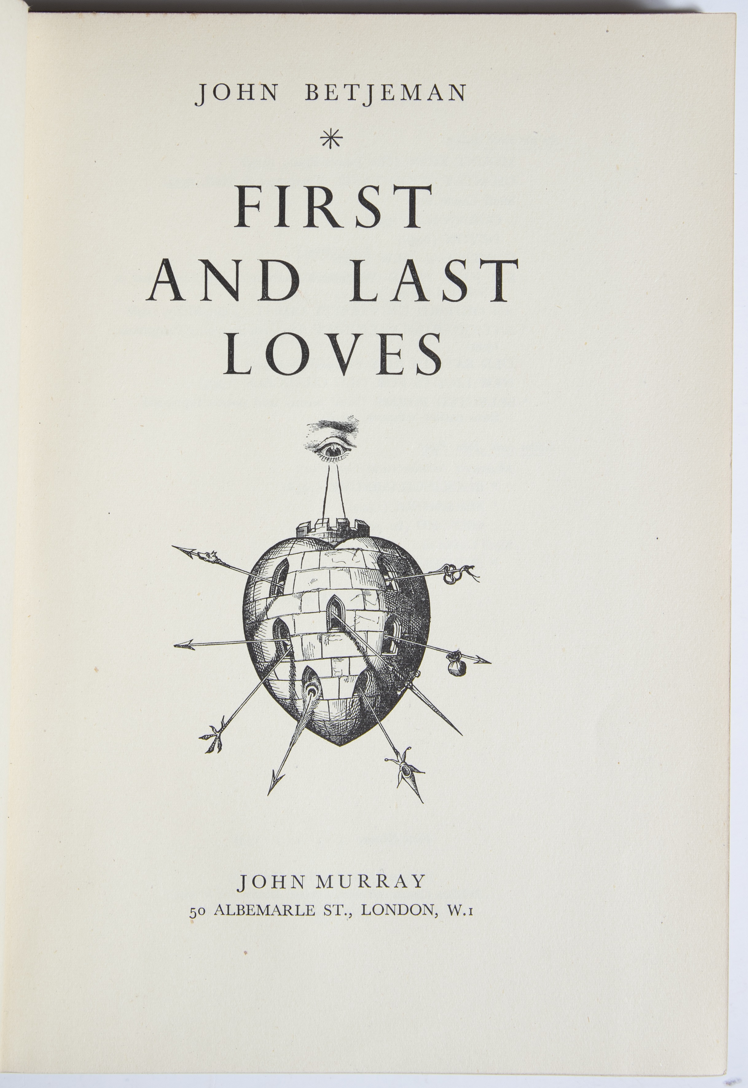 Betjeman (John). 'First and Last Loves'. John Murray, London 1952. 1st Ed. with d.w plus a - Image 2 of 2