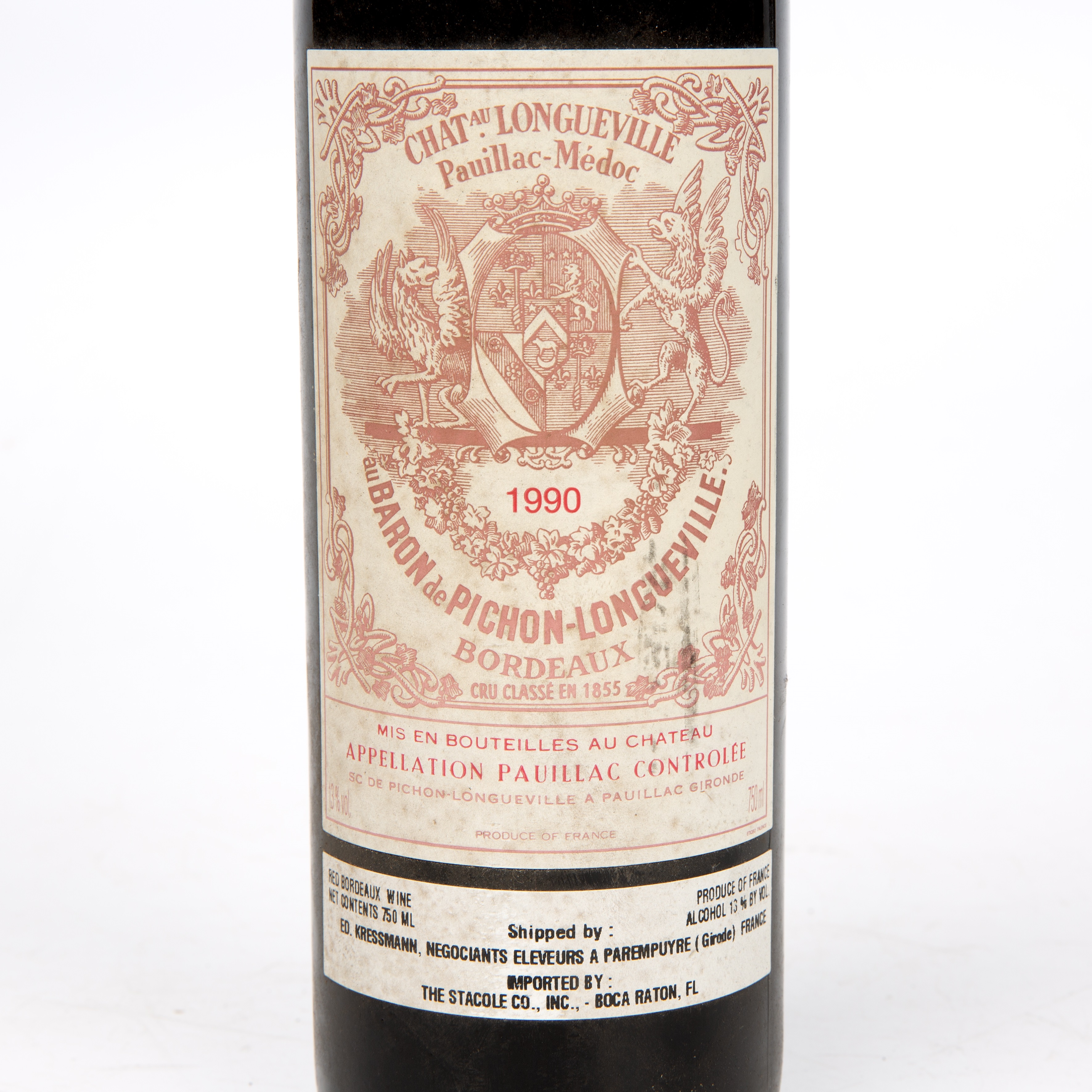 A bottle of 1990 Chateau Pichon-Longueville au Baron de Pichon-Longueville, Pauillac, France - Image 2 of 2