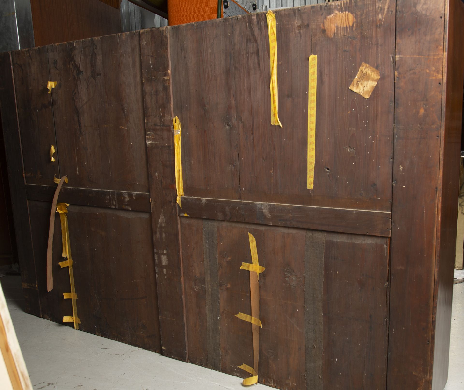 A Regency mahogany brass inlaid bookcase with adjustable shelves and wirework doors, all raised on - Bild 2 aus 18