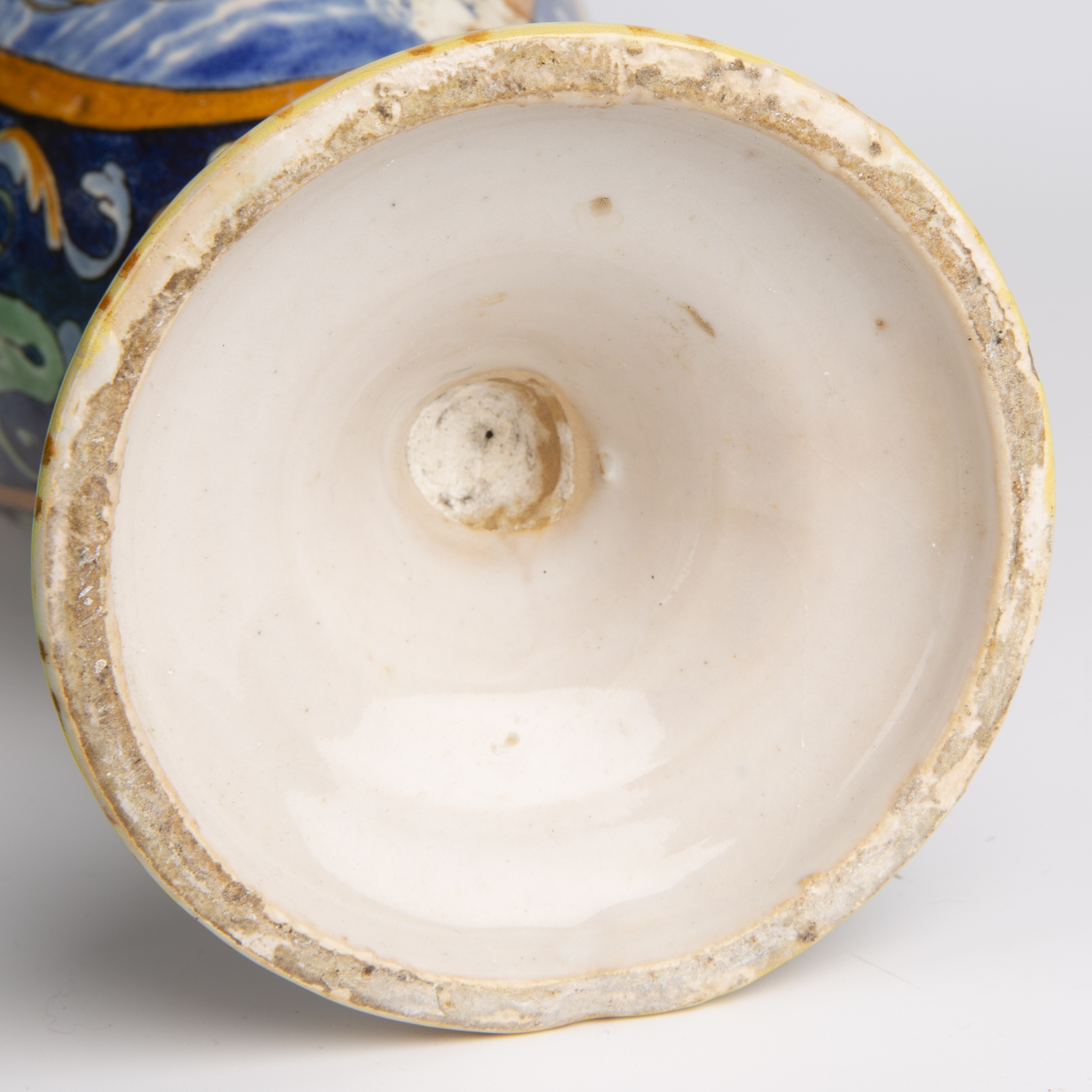 A 19th century Italian majolica vase 41cm high and a possibly wedgwood plafonnier with Greek key - Image 5 of 5