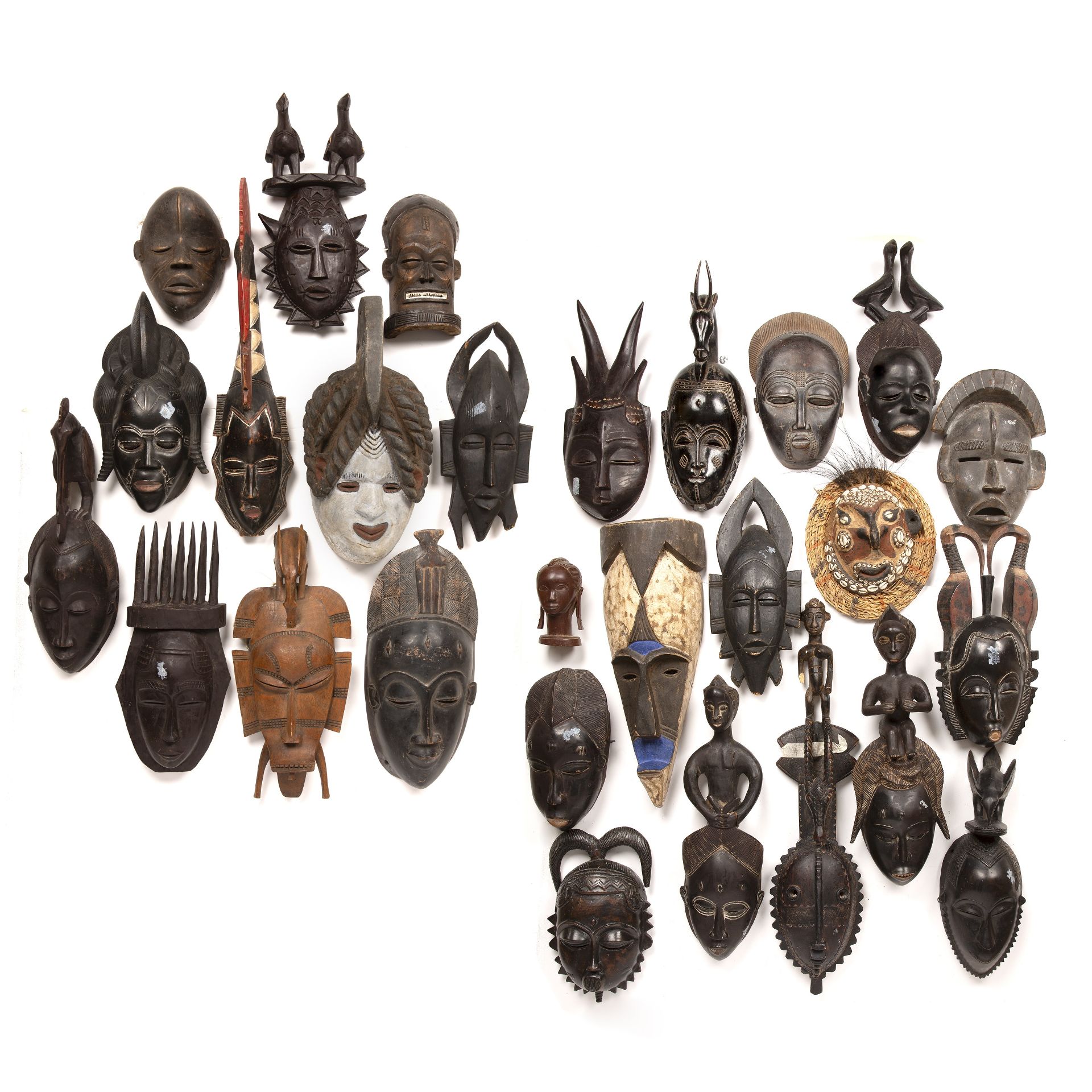 A collection of 26 African Tribal masks