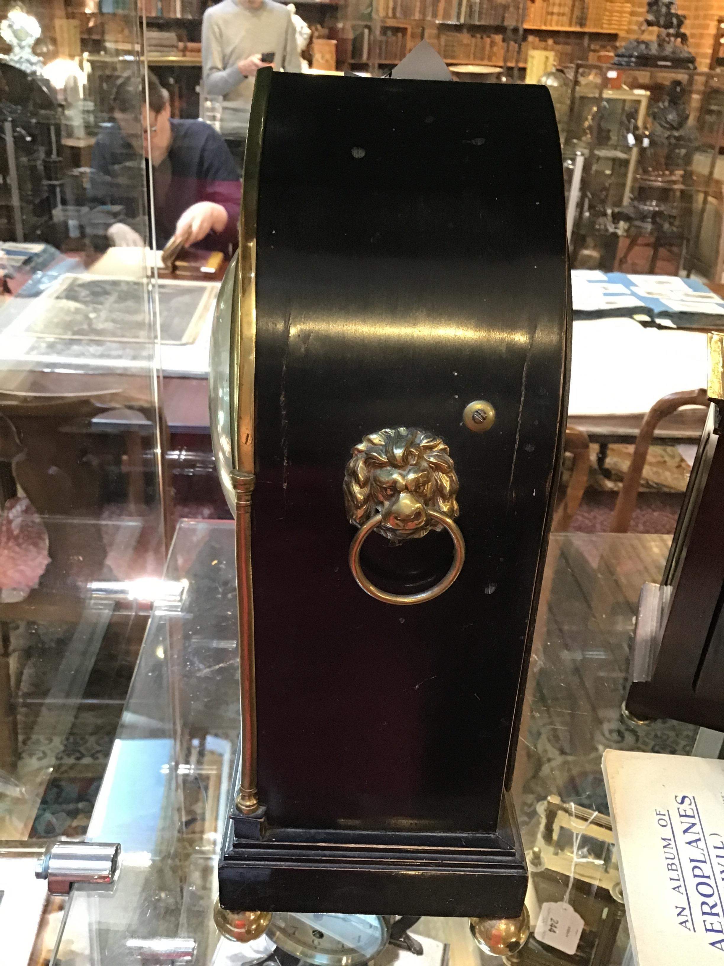 A mid 19th century ebonised mantle clock with brass decoration, the enamelled dial, signed W Terry - Image 10 of 15