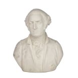 A Parian ware type head and shoulder bust of a gentleman, possibly John MacBride 1778-1868 principal