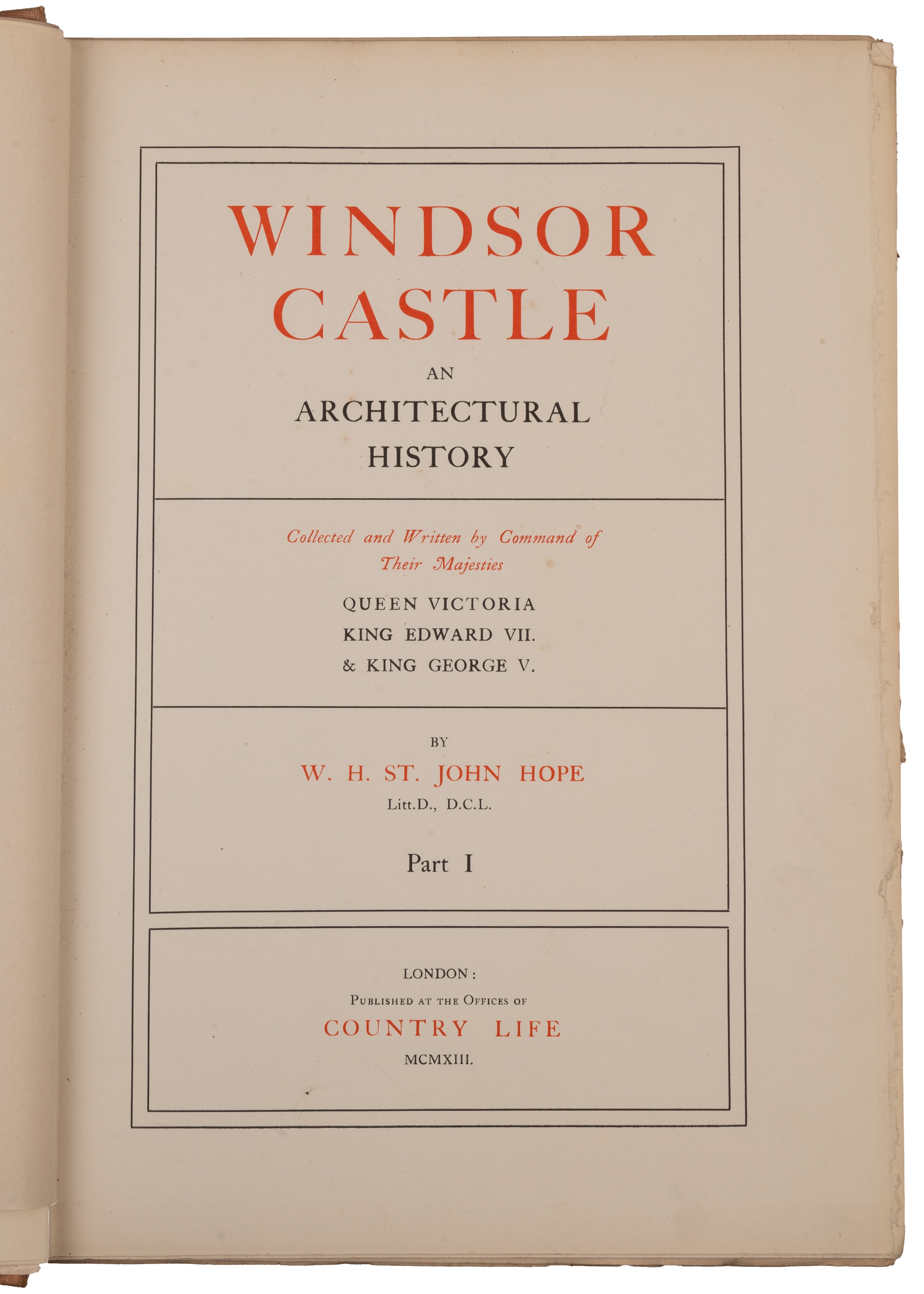 St John Hope (W.H.) 'Windsor Castle, An Architectural History' Country Life, London 1913. 2 vols. - Image 7 of 9