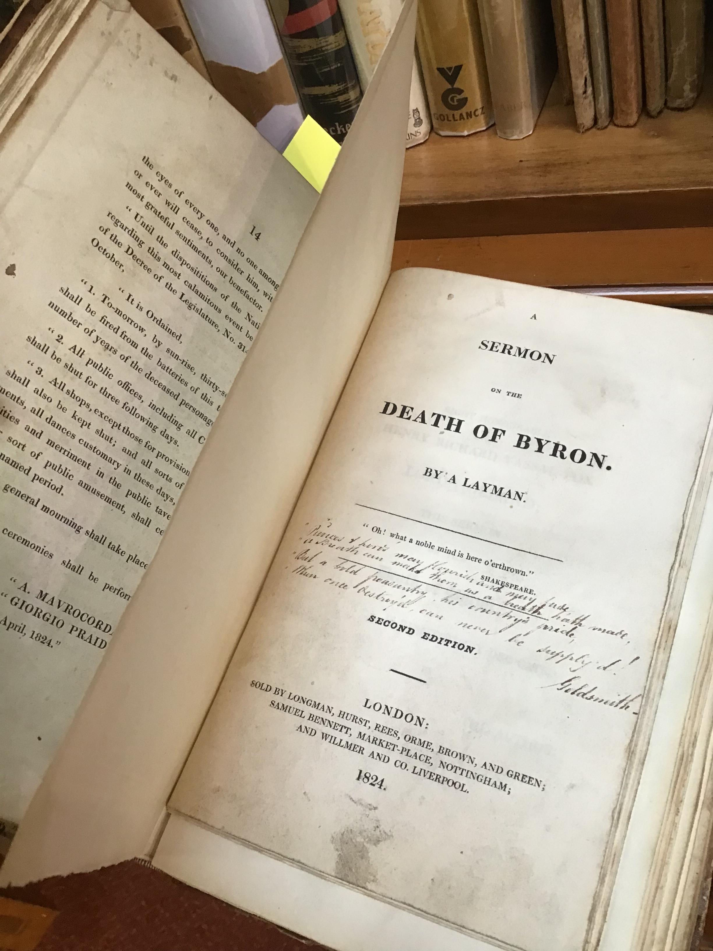 Byron (Lord George) 'Byronia' 3 vols. c1820 with pasted in cutting and illustrations, original - Image 4 of 22