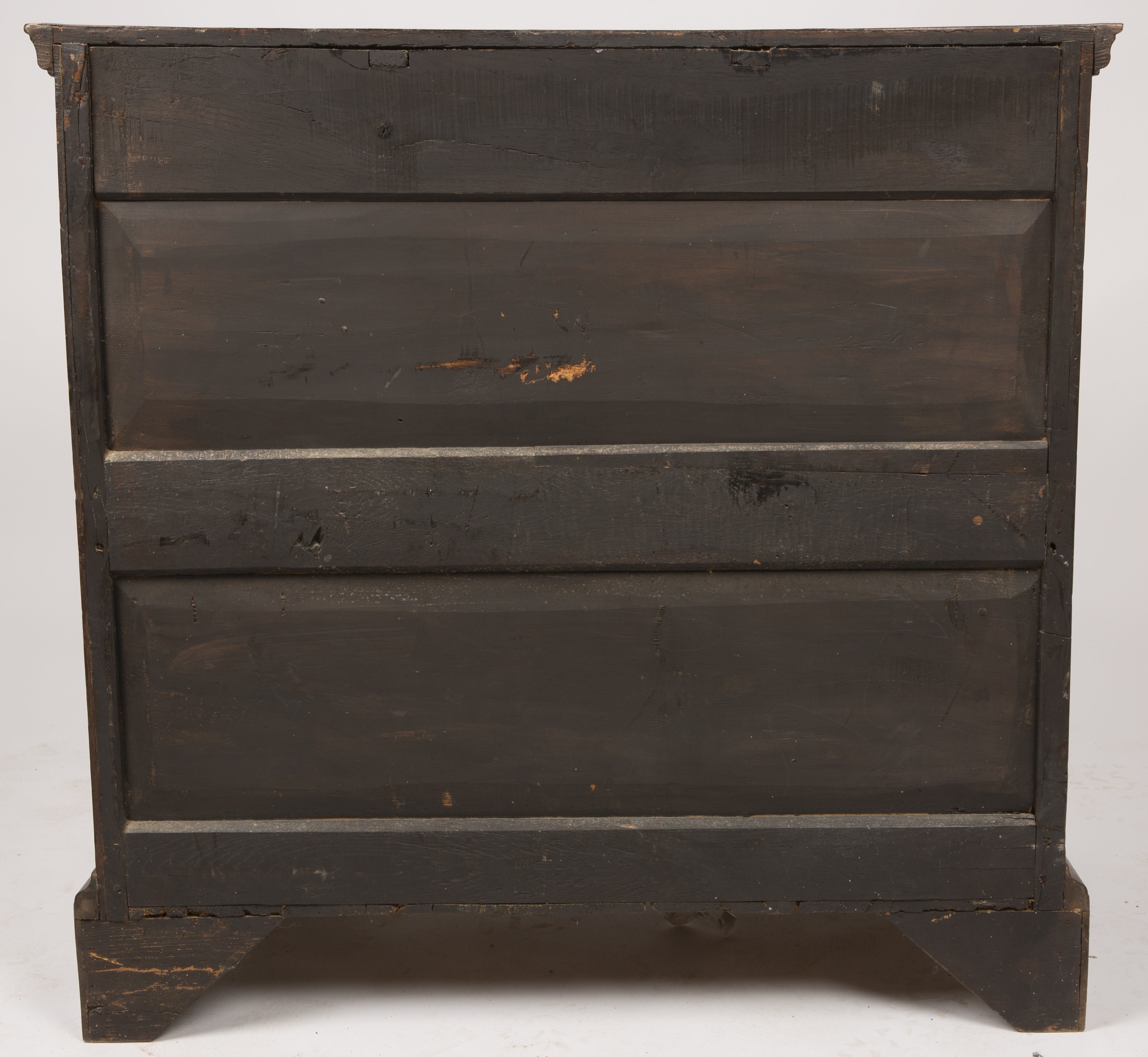 An 18th century walnut and burr wood inlaid chest of two short and three long drawers having brass - Image 6 of 18