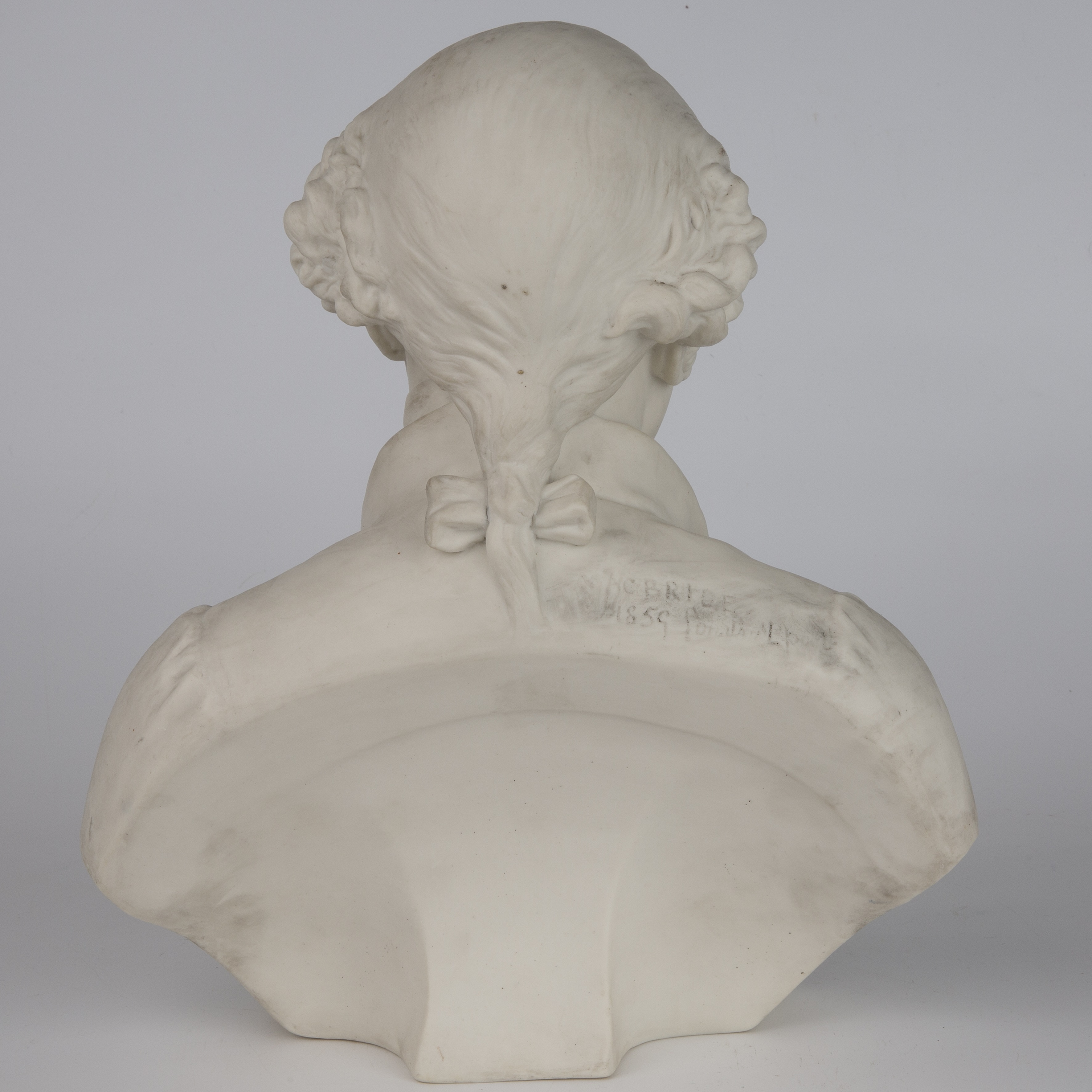 A Parian ware type head and shoulder bust of a gentleman, possibly John MacBride 1778-1868 principal - Image 2 of 4