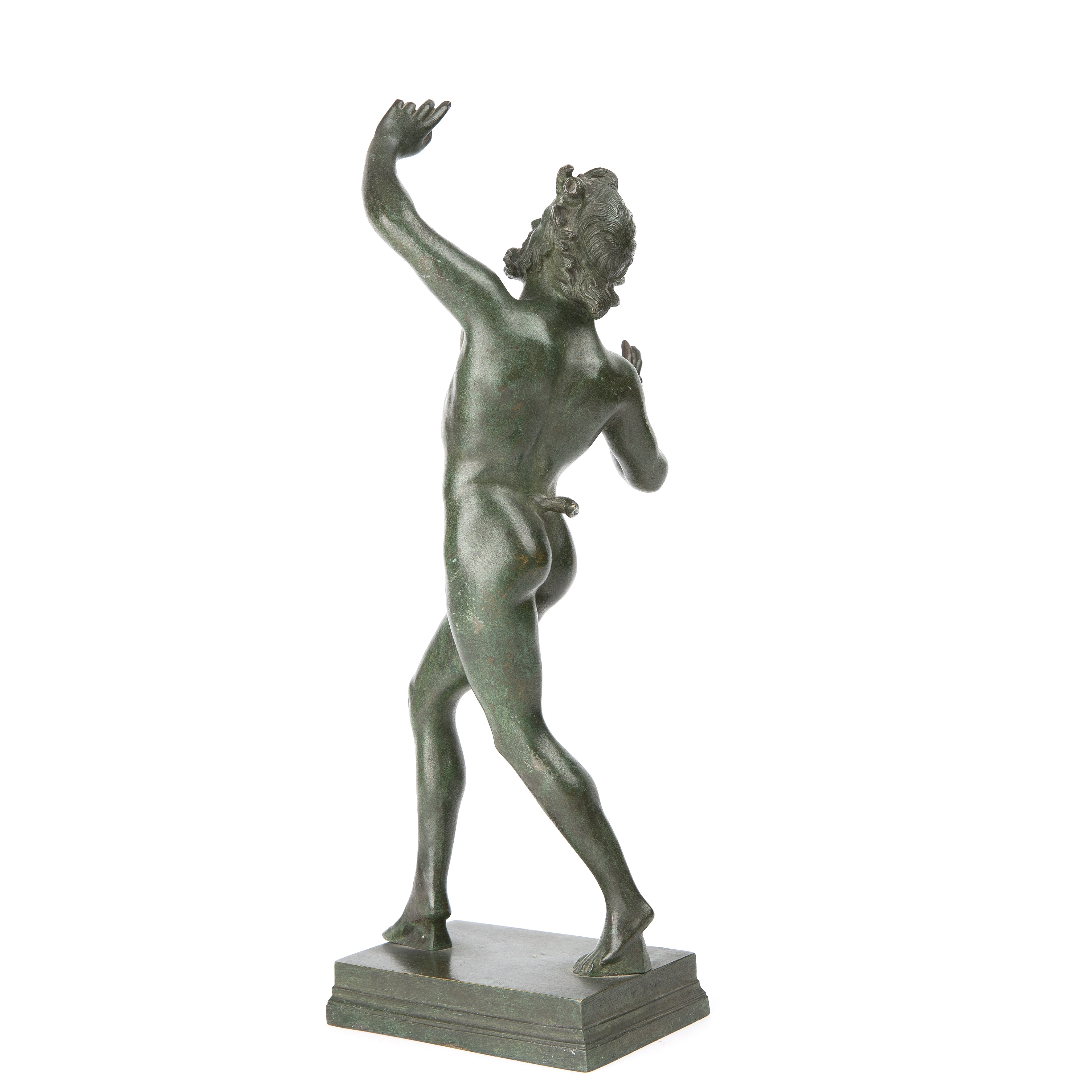 A 20th century bronze faun 13cm wide 34cm high - Image 3 of 5