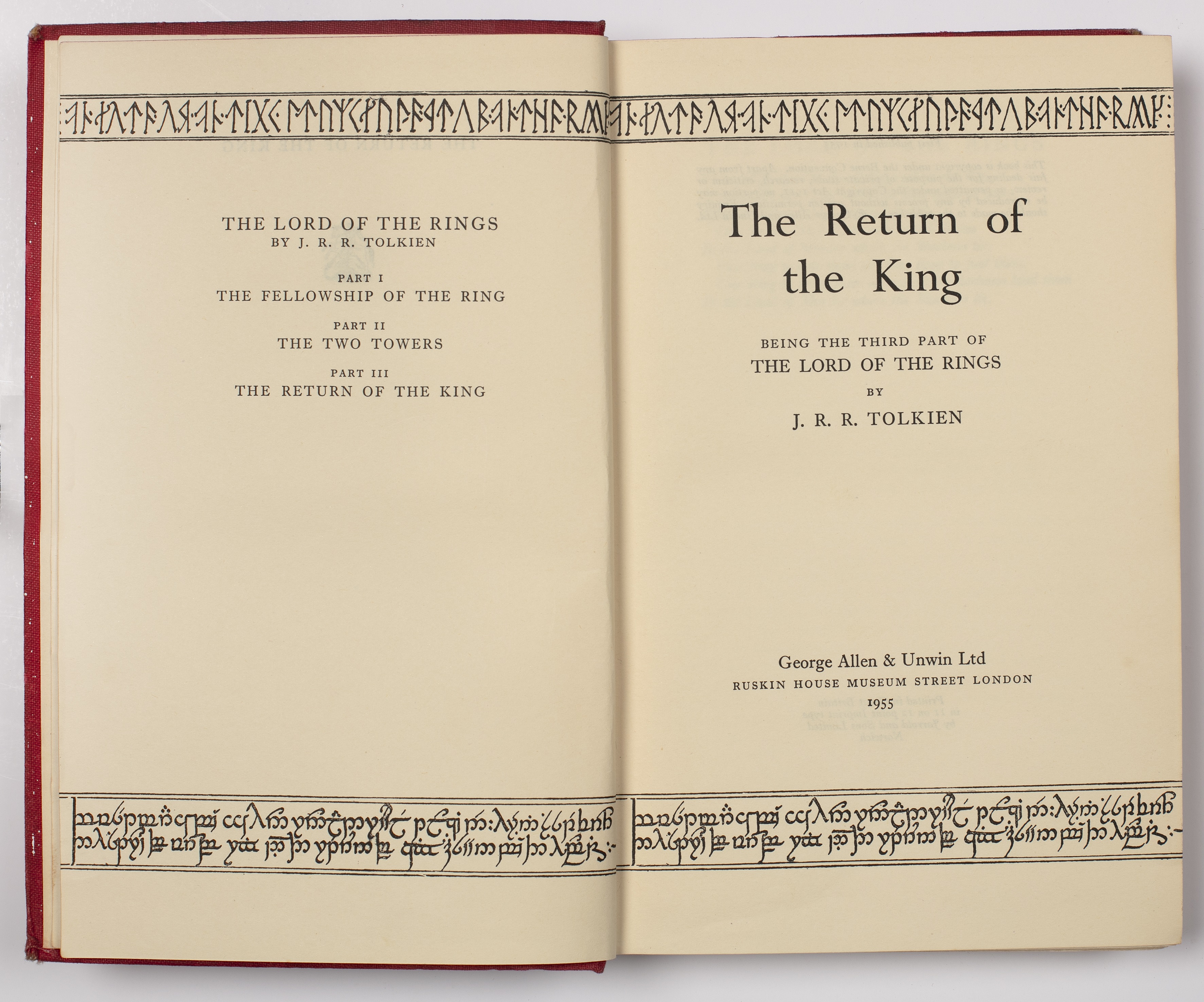 Tolkien (J.R.R.) 'The Two Towers' and 'The Return of the King'. 1st Eds. first state. 1954/1955. - Image 2 of 19